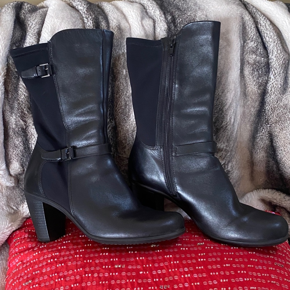 Combination Leather Stretch Comfortable Boots In … - image 1